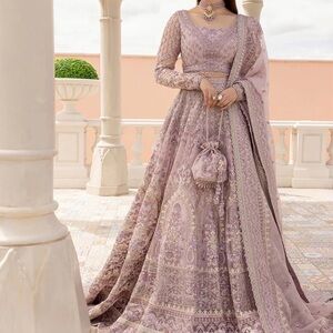 Lilac Long Sleeve Pakistani designer Gown NWT